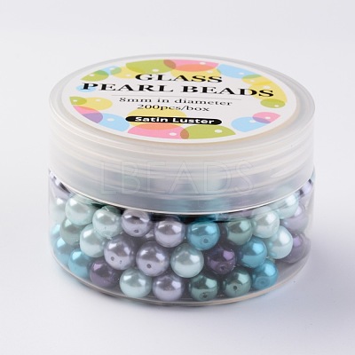 Glass Pearl Bead Sets HY-JP0001-03-J-1