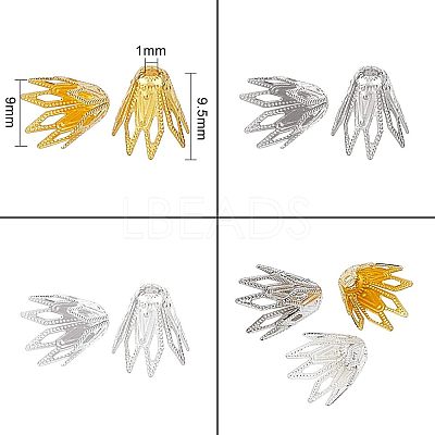 Multi-Petal Brass Bead Caps KK-CA0001-01-1