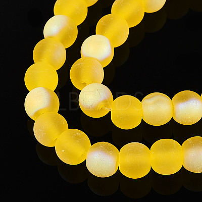 Frosted Transparent Glass Beads Strands LS-GLAA-T032-T6mm-MBB11-1