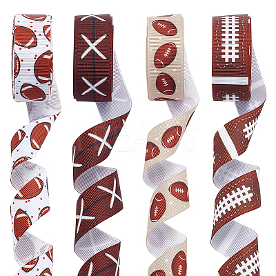 20 Yards 4 Colors Sport Theme Polyester Grosgrain Ribbon OCOR-PH0002-76-1