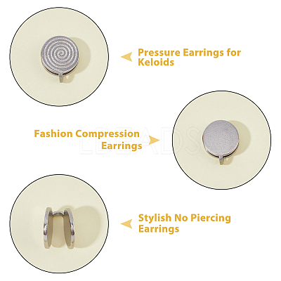 8Pcs 304 Stainless Steel Vortex Cuff Earrings EJEW-FI0003-29P-1