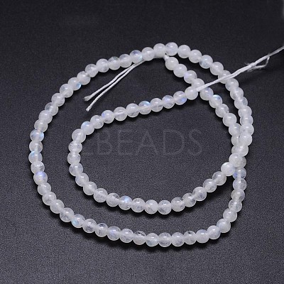 Natural Rainbow Moonstone Round Bead Strands G-M263-A-02-1