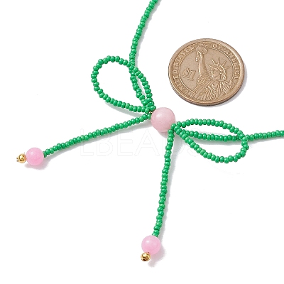 Glass Seed Pendant Necklaces for Women NJEW-MZ00031-04-1