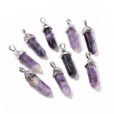 Natural Quartz Crystal Double Terminated Pointed Pendants G-F295-05Q-1