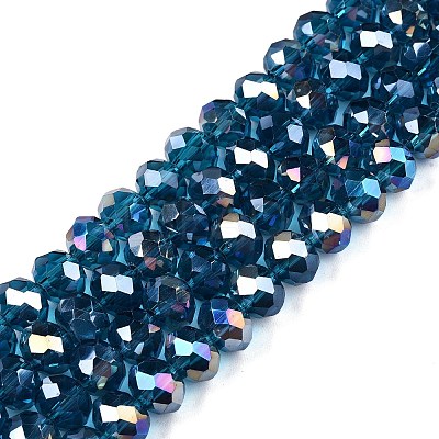 Electroplate Glass Beads Strands X-EGLA-A044-T8mm-B27-1