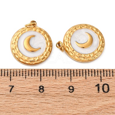 304 Stainless Steel Enamel Pendants STAS-U061-34G-B01-1