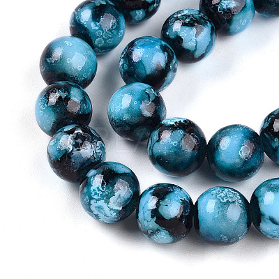 Baking Paint Glass Beads X1-DGLA-N003-10mm-A08-1