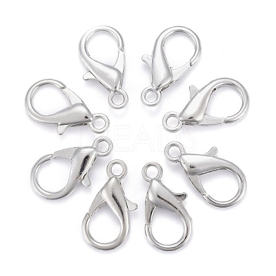 Platinum Plated Zinc Alloy Lobster Claw Clasps X-E107-1