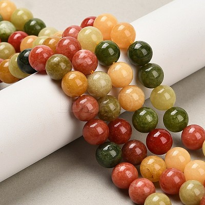 Natural White Jade Beads Strands G-Z097-A01-8mm-B-1