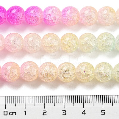 Spray Painted Crackle Glass Beads Strands DGLA-C002-10mm-05-1