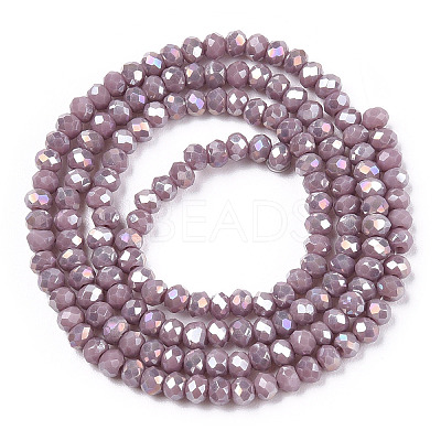 Electroplate Glass Beads Strands EGLA-A034-P2mm-B19-1