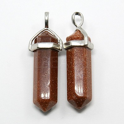 Synthetic Goldstone Double Terminated Pointed Pendants G-N0037-01-1