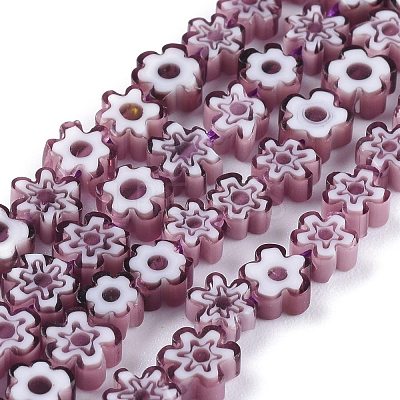 Handmade Millefiori Glass Bead Strands X-LAMP-J035-6mm-10-1
