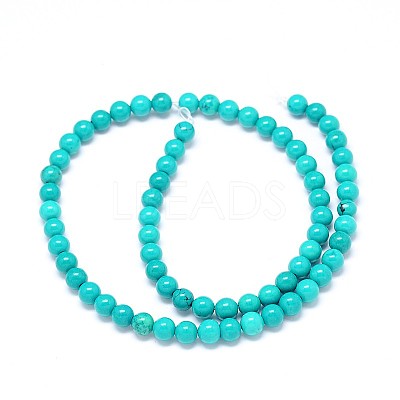 Natural Howlite Round Bead Strands X-TURQ-E022-38B-6mm-1