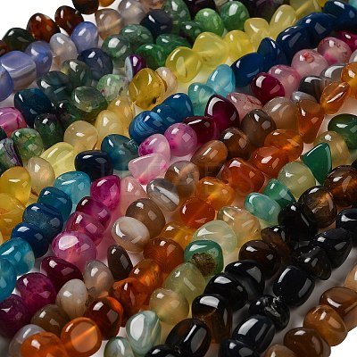 Natural Agate Beads Strands G-H295-B01-1