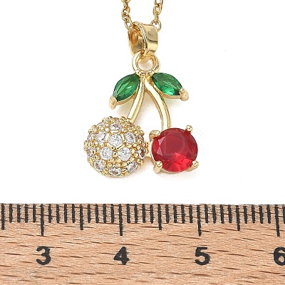 Brass & Cubic Zirconia Pendant Necklaces SA-CBA7E55-03G-02-1
