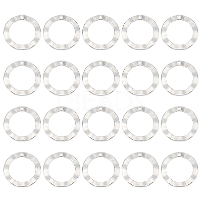 20Pcs 201 Stainless Steel Pendants STAS-UN0036-15-1