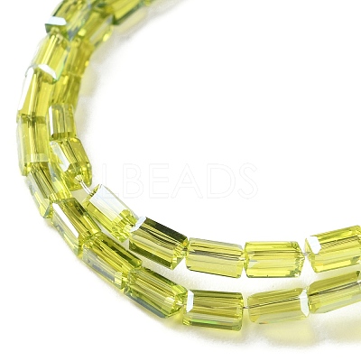 Electroplate Transparent Glass Beads Strands Pearl Luster Plated EGLA-H106-01A-PL05-1
