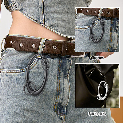 2Pcs 2 Colors Alloy Spring Gate Rings FIND-ME0003-44B-1