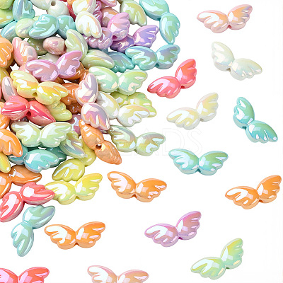 100Pcs Opaque UV Plating Acrylic Beads PACR-PA0001-01-1