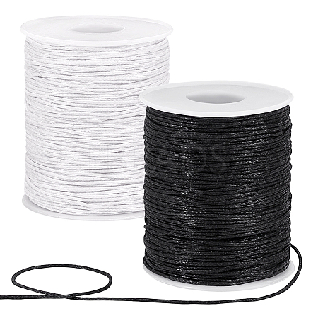 2 Rolls 2 Colors Waxed Cotton Cords YC-PH0001-52H-1