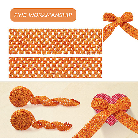 2 Rolls 2 Sizes Polyester Elastic Ribbon EW-TA0001-02G-1