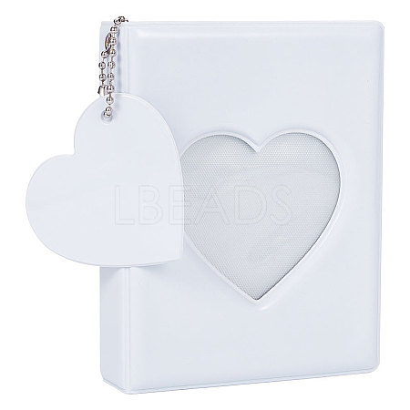 3 Inch PVC Mini Heart Hollow Photocard Holder Book AJEW-WH0038-65P-01-1