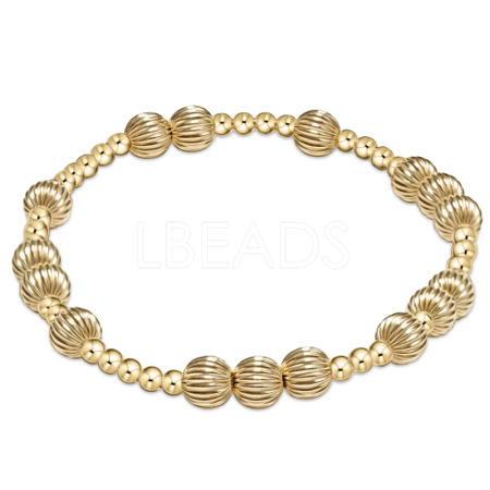 Bohemia Brass Round Beaded Stretch Bracelets TK0566-18-1