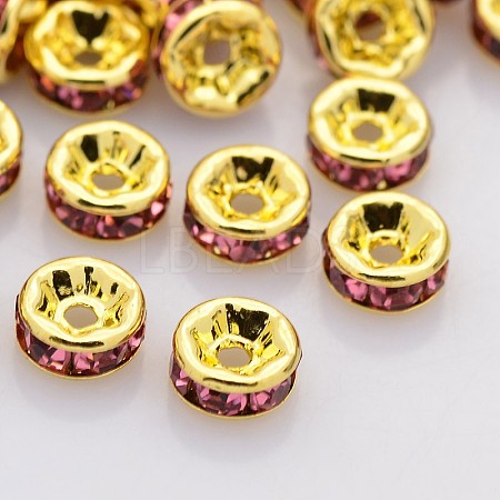 Brass Rhinestone Spacer Beads RB-A014-Z6mm-23G-1