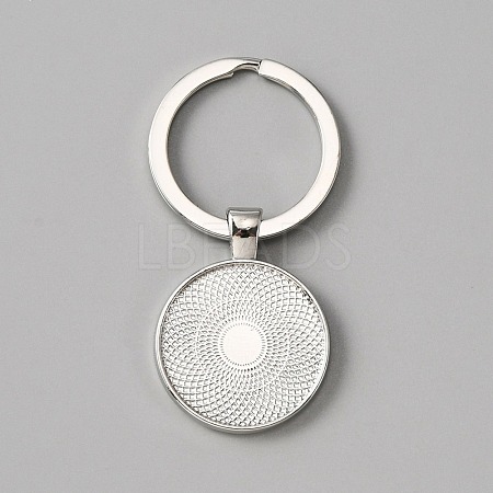 Alloy Keychain Cabochon Settings FIND-WH0117-24P-1