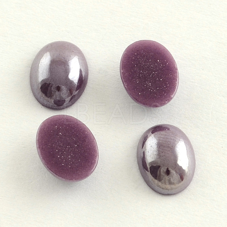 Pearlized Plated Opaque Glass Cabochons PORC-S804-10x14-16-1