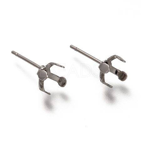 304 Stainless Steel Stud Earring Settings STAS-H130-18C-P-1