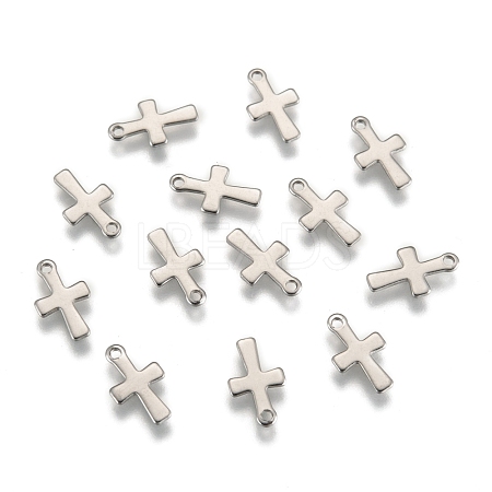 Tarnish Resistant Cross Stainless Steel Charms Pendants X-STAS-Q168-07-1