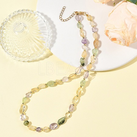 Natural Quartz Beaded Necklaces for Women NJEW-JN06381-1