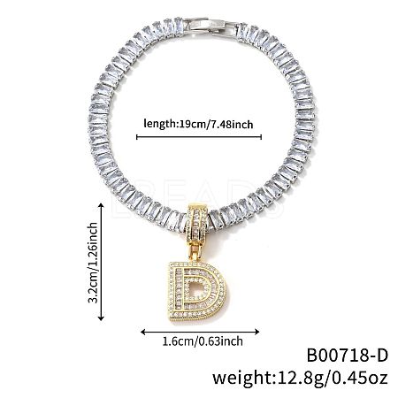 Fashionable Brass Micro Pave Clear Cubic Zirconia Charm Bracelets AF9298-4-1