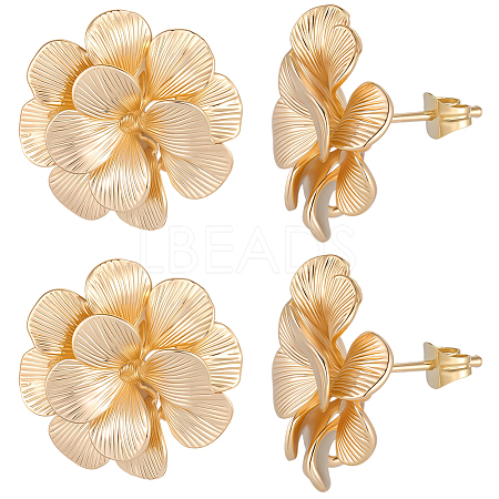 5 Pairs Brass Stud Earring Findings KK-BBC0020-87-1