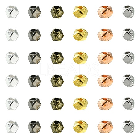100Pcs 5 Colors Polyhedron Alloy Finding Beads FIND-YW0004-45-1