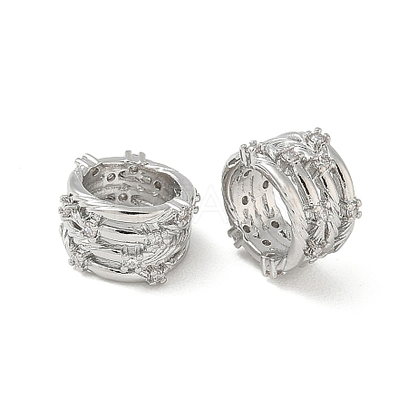 Brass Micro Pave Clear Cubic Zirconia Beads CU-CBAC675-07P-1