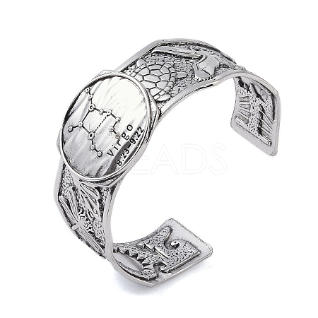 Constellation Alloy Open Cuff Bangles for Women Men BJEW-C064-01AS-09-1