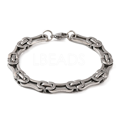 Tarnish Resistant 304 Stainless Steel Byzantine Chain Bracelets BJEW-B078-96P-1