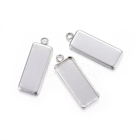 Tarnish Resistant 201 Stainless Steel Pendant Cabochon Settings STAS-P210-01P-1