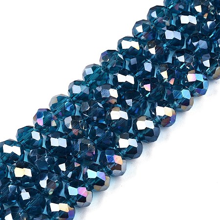 Electroplate Glass Beads Strands X-EGLA-A044-T8mm-B27-1