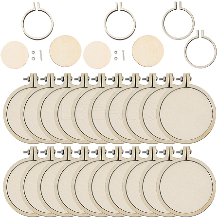 20Pcs Mini Wooden Embroidery Hoops EMBR-SC0001-04D-1