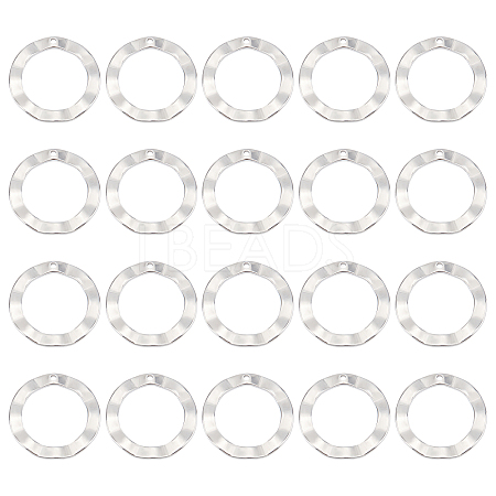20Pcs 201 Stainless Steel Pendants STAS-UN0036-15-1