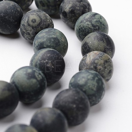 Frosted Round Natural Kambaba Jasper Bead Strands G-J346-30-8mm-1