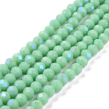 Electroplate Glass Beads Strands EGLA-A034-P8mm-B22-1