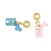 2Pcs 2 Colors Brass Enamel European Dangle Charms KK-FS0001-82-3