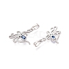 Brass Micro Pave Cubic Zirconia Pendants X-KK-Q073-09P-2