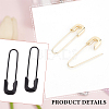 ANATTASOUL 4 Pairs 4 Colors Exquisite Alloy Safety Pin Shape Hoop Earrings for Women EJEW-AN0001-87-3