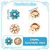4Pcs 2 Colors Alloy Rhinestone Cufflinks HJEW-NB00214-2
